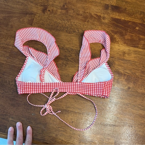 Aerie scoop Red and White Gingham Bikini Top checkered size XS - Picture 4 of 4